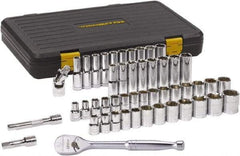 GearWrench - 49 Piece 1/2" Drive Chrome Finish Deep Well Socket Set - 6 Points, 7/16" to 1-1/8" (10mm to 24mm) Range, Inch/Metric Measurement Standard - Makers Industrial Supply