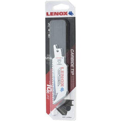 Lenox - 4" Long x 1" Thick, Bi-Metal Reciprocating Saw Blade - Tapered Profile, 8 TPI, Toothed Edge, Tang Shank - Makers Industrial Supply