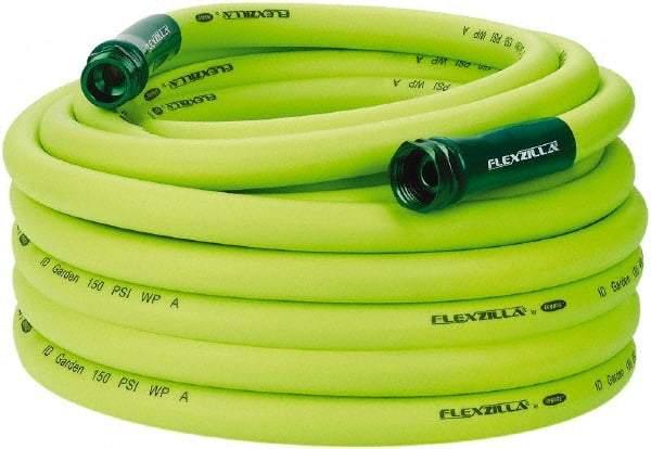 Legacy - 75' Long Garden Hose - 3/4" Diam, 3/4" GHT, Hybrid Polymer, 150 psi, All Season, Green - Makers Industrial Supply