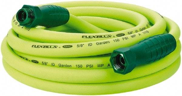 Legacy - 25' Long Garden Hose - 5/8" Diam, 3/4" GHT, Hybrid Polymer, 150 psi, All Season, Green - Makers Industrial Supply