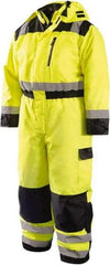 OccuNomix - Size L, Yellow, Zipper, Cold Weather Coverall - 50" Chest, Polyester, 7 Pockets, Waterproof - Makers Industrial Supply