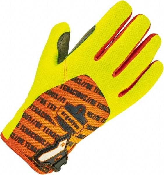 Ergodyne - Size S (7) Work Gloves - Uncoated, Hook & Loop Cuff, Full Fingered, Lime Green, Paired - Makers Industrial Supply