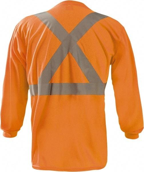 OccuNomix - Size 2XL, Hi-Viz Orange, High Visibility, Long Sleeve T-Pocket, - 52" Chest, 1 Pocket, Polyester - Makers Industrial Supply