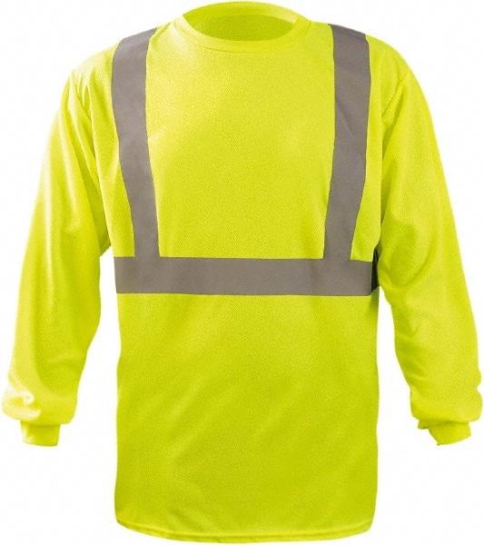 OccuNomix - Size XL, Hi-Viz Yellow, High Visibility, Long Sleeve T-Pocket, - 48" Chest, 1 Pocket, Polyester - Makers Industrial Supply