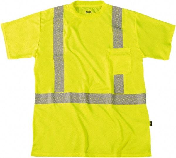 OccuNomix - Size XL, Hi-Viz Yellow, High Visibility, Short Sleeve T-Pocket, - 48" Chest, 1 Pocket, Polyester - Makers Industrial Supply