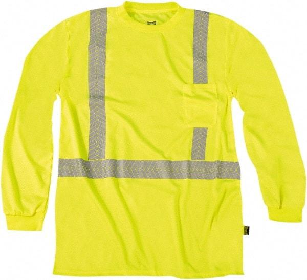 OccuNomix - Size 3XL, Hi-Viz Yellow, High Visibility, Long Sleeve T-Pocket, - 56" Chest, 1 Pocket, Polyester - Makers Industrial Supply