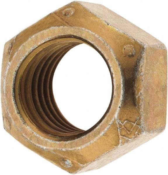 Made in USA - 3/4-10 Grade C Hex Lock Nut with Distorted Thread - Zinc Yellow with Wax Finish - Makers Industrial Supply