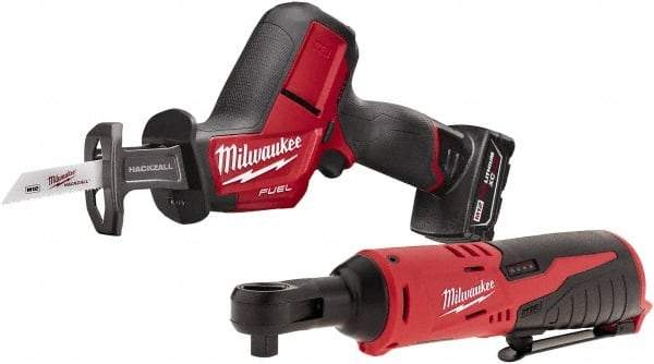 Milwaukee Tool - 12V, 0 to 3,000 SPM, Cordless Reciprocating Saw - 5/8" Stroke Length, 12" Saw Length, 1 Lithium-Ion Battery Included - Makers Industrial Supply