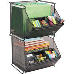 Safco - Black File Boxes-Storage - Steel Mesh - Makers Industrial Supply