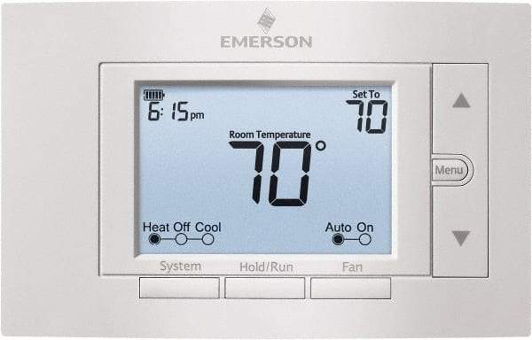 White-Rodgers - 50 to 99°F, 4 Heat, 2 Cool, Digital Nonprogrammable Multi-Stage Thermostat - 20 to 30 Volts, 1.77" Inside Depth x 1.77" Inside Height x 5-1/4" Inside Width, Horizontal Mount - Makers Industrial Supply