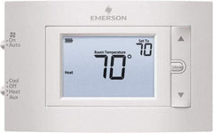 White-Rodgers - 50 to 99°F, 2 Heat, 1 Cool, Digital Nonprogrammable Heat Pump Thermostat - 20 to 30 Volts, 1.77" Inside Depth x 1.77" Inside Height x 5-1/4" Inside Width, Horizontal Mount - Makers Industrial Supply