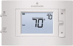 White-Rodgers - 50 to 99°F, 1 Heat, 1 Cool, Digital Nonprogrammable Thermostat - 20 to 30 Volts, 1.77" Inside Depth x 1.77" Inside Height x 5-1/4" Inside Width, Horizontal Mount - Makers Industrial Supply