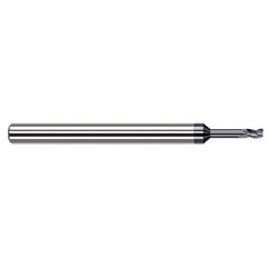 Corner Radius End Mill: 1/4″ Dia, 3/8″ LOC, 1/64″ Radius, 4 Flutes, Solid Carbide 4″ OAL, 1/4″ Shank Dia, 37 ° Helix, AlTiN Coated, Corner Radius End