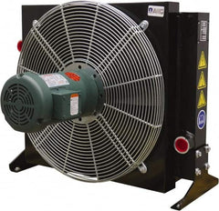 AKG Thermal Systems - SAE #20, 1 Fan Mount, Liquid-To-Air Aluminum Brazed Process Equipment Heat Exchanger - Oil Cooler, Ethylene Glycol/Water Mixture Cooler, 24.03" High x 26.38" Wide x 18" Deep, 250°F Max - Makers Industrial Supply