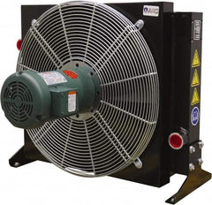 AKG Thermal Systems - SAE #20, 1 Fan Mount, Liquid-To-Air Aluminum Brazed Process Equipment Heat Exchanger - Oil Cooler, Ethylene Glycol/Water Mixture Cooler, 24.03" High x 25.59" Wide x 16.75" Deep, 250°F Max - Makers Industrial Supply