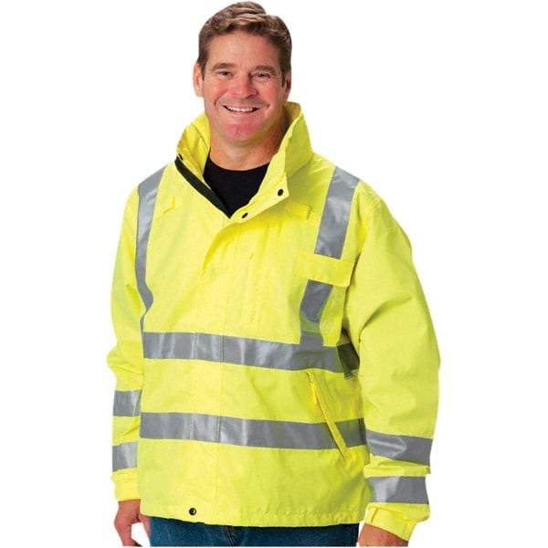 PIP - Size XL, High Visibility Yellow, Waterproof Jacket - Makers Industrial Supply