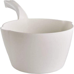 Remco - 64 oz White Polypropylene Round Bottom Scoop - 8.3" Wide x 4-1/2" Deep Bowl, 5-1/2" Handle Length, 13" OAL - Makers Industrial Supply