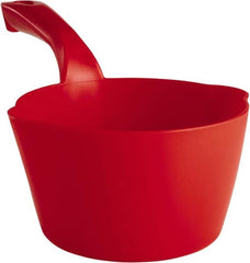 Remco - 32 oz Red Polypropylene Round Bottom Scoop - 6.8" Wide x 5.3" Deep Bowl, 5-1/2" Handle Length, 11.6" OAL - Makers Industrial Supply