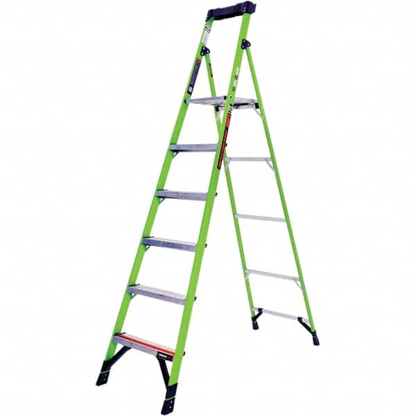 Little Giant Ladder - 6 Steps, 8' High, Type IAA Rating, Fiberglass Step Ladder - 375 Lb Capacity, 24" Base Width - Makers Industrial Supply