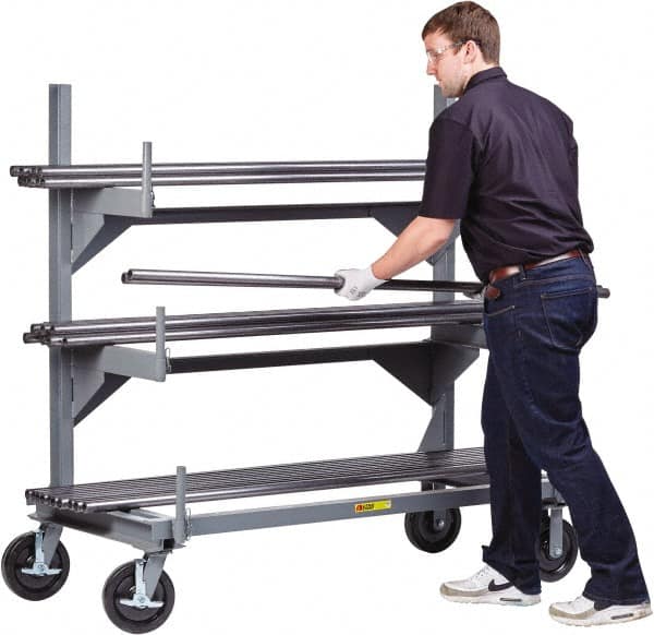 Little Giant - 5.09' High Single Sided Cantilever Rack - With Lip, 4,000 Lb Capacity, 60" Base Length, 19" Arm Length - Makers Industrial Supply