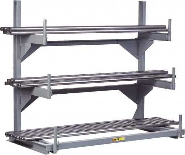 Little Giant - 4-1/4' High Single Sided Cantilever Rack - With Lip, 4,000 Lb Capacity, 48" Base Length, 13" Arm Length - Makers Industrial Supply