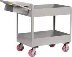 Little Giant - 3,600 Lb Capacity, 24" Wide x 52" Long x 41" High Deep Shelf Cart - 2 Shelf, Steel, Polyurethane Casters - Makers Industrial Supply