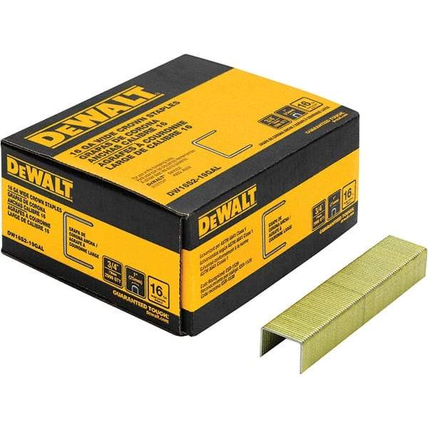 DeWALT - 3/4" Long x 1/16" Wide, 16 Gauge Crowned Construction Staple - Steel, Galvanized Finish - Makers Industrial Supply