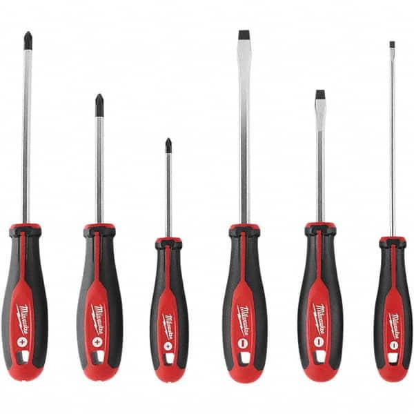 Milwaukee Tool - Screwdriver Sets Screwdriver Types Included: Phillips; Slotted Number of Pieces: 6 - Makers Industrial Supply