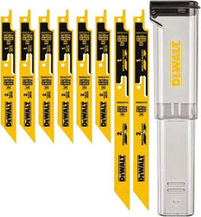DeWALT - 8 Pieces, 6" to 9" Long x 0.04" Thickness, Bi-Metal Reciprocating Saw Blade Set - Straight Profile, 10-14 to 18 Teeth, Toothed Edge - Makers Industrial Supply