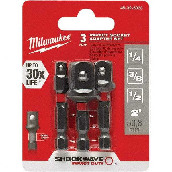 Milwaukee Tool - Power & Impact Screwdriver Bit Sets Point Type: Square Bit Type: Impact Socket Adapter - Makers Industrial Supply