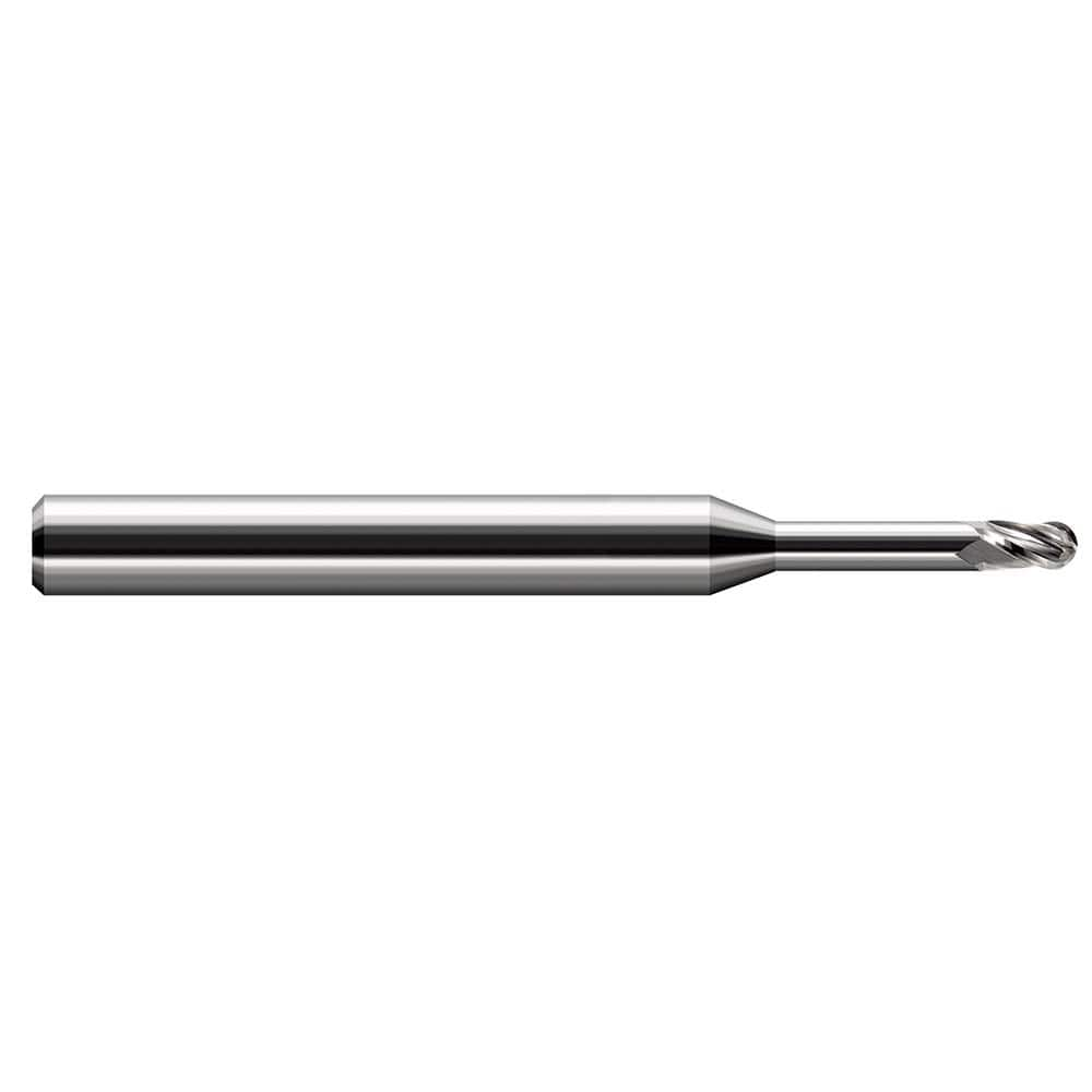 Harvey Tool - Ball End Mills; Mill Diameter (mm): 1.20 ; Mill Diameter (Inch): 3/64 ; Mill Diameter (Decimal Inch): 0.0470 ; Number of Flutes: 3 ; Length of Cut (mm): 1.8000 ; Length of Cut (Decimal Inch): 0.0710 - Exact Industrial Supply