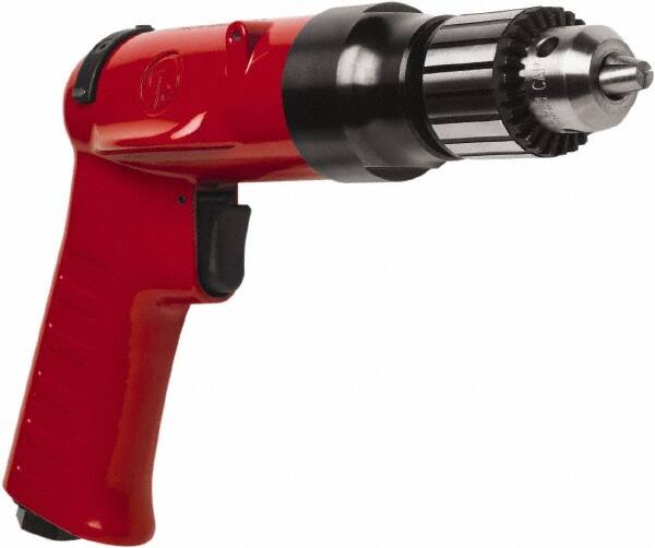 Chicago Pneumatic - 3/8" Reversible Keyed Chuck - Pistol Grip Handle, 4,000 RPM, 32 LPS, 0.5 hp - Makers Industrial Supply