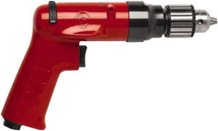 Chicago Pneumatic - 3/8" Reversible Keyed Chuck - Pistol Grip Handle, 2,600 RPM, 32 LPS, 0.5 hp - Makers Industrial Supply