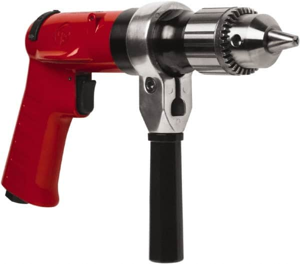 Chicago Pneumatic - 1/2" Reversible Keyed Chuck - Pistol Grip Handle, 500 RPM, 32 LPS, 0.5 hp - Makers Industrial Supply