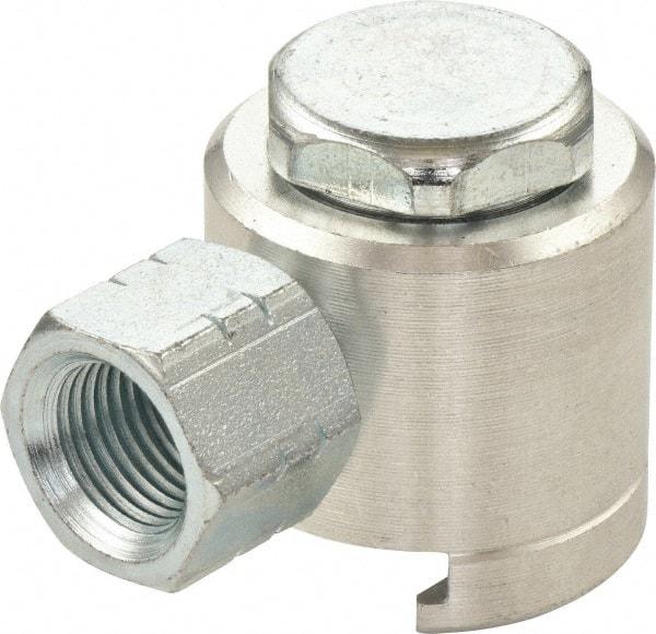 Umeta - 1" Long, 1/8 Thread, Aluminum Grease Gun Button-Head Coupler - NPT (F) Thread - Makers Industrial Supply