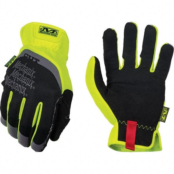 Mechanix Wear - Size M, ANSI Cut Lvl A5, Synthetic Leather Cut & Puncture Resistant Gloves - Elastic Cuff, Hi-Vis Yellow, Paired - Makers Industrial Supply