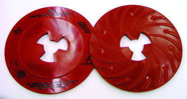 7" - Extra Hard Red - Disc Pad Face Plate Ribbed - Makers Industrial Supply