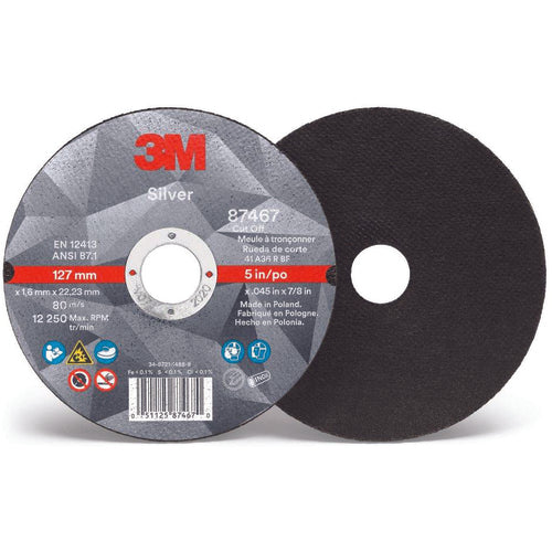 ‎3M Silver Depressed Center Grinding Wheel 87448 T27 Quick Change 7″ × 1/4″ × 5/8-11 - Makers Industrial Supply