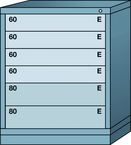 Midrange-Standard Cabinet - 6 Drawers - 30 x 28-1-4 x 37-3/16" - Single Drawer Access - Makers Industrial Supply