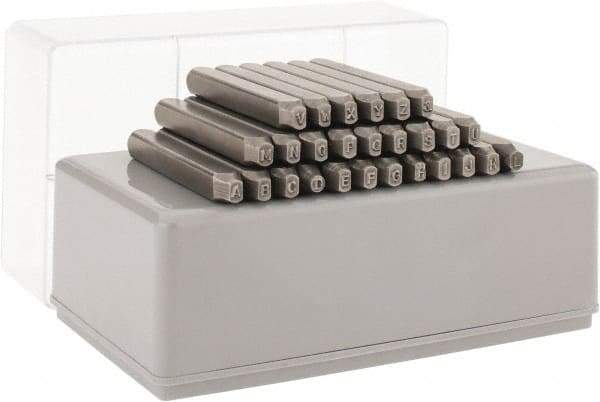 C.H. Hanson - 27 Piece, 3/32" Character Steel Stamp Set - Letters, Reverse - Makers Industrial Supply