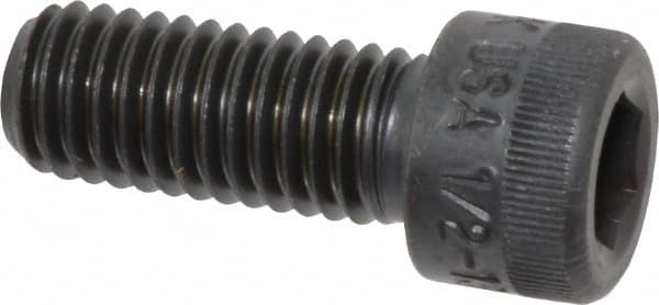 Made in USA - 1/2-13 UNC Hex Socket Drive, Socket Cap Screw - Alloy Steel, Black Oxide Finish, Fully Threaded, 1-1/4" Length Under Head - Makers Industrial Supply