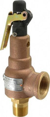 Midwest Control - 3/4" Inlet, 1" Outlet, ASME Safety Relief Valve - 150 Max psi, Bronze, 625 Cubic' per Min - Makers Industrial Supply