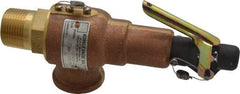 Midwest Control - 1" Inlet, 1" Outlet, ASME Safety Relief Valve - 175 Max psi, Bronze, 720 Cubic' per Min - Makers Industrial Supply