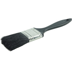 1-1/2″ Industrial Varnish Brush, Black China Bristle, 2″ Trim Length, Blue Plastic Sash - Makers Industrial Supply