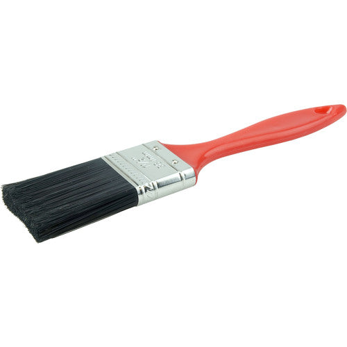 1-1/2″ Industrial Varnish Brush, Black Polyester, 2″ Trim Length, Red Plastic Handle - Makers Industrial Supply