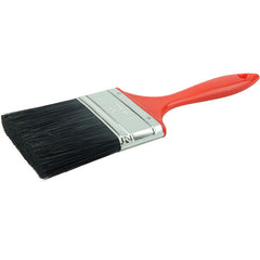 3″ Industrial Varnish Brush, Black Polyester, 2-1/4″ Trim Length, Red Plastic Handle - Makers Industrial Supply