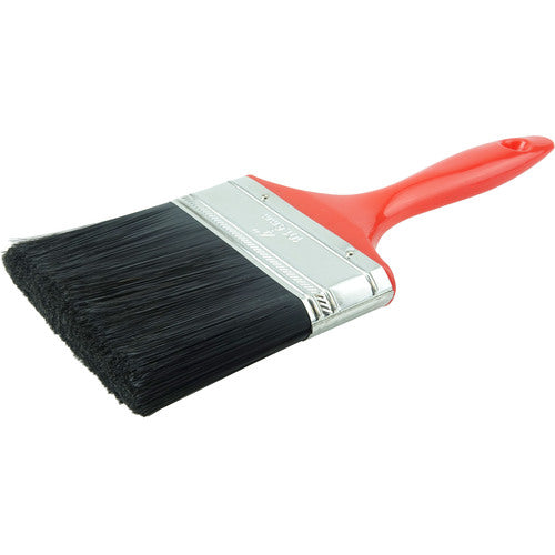 4″ Industrial Varnish Brush, Black Polyester, 2-3/4″ Trim Length, Red Plastic Handle - Makers Industrial Supply