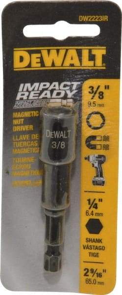 DeWALT - 3/8" Magnetic Nutsetter - 1/4" Hex Drive, 2-9/16" OAL - Makers Industrial Supply