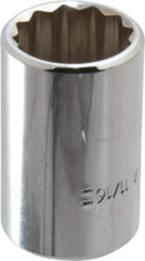 Blackhawk by Proto - 11/16", 1/2" Drive, Standard Hand Socket - 12 Points, 1-1/2" OAL, Chrome Finish - Makers Industrial Supply