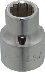 Blackhawk by Proto - 5/16", 3/8" Drive, Standard Hand Socket - 12 Points, 57/64" OAL, Chrome Finish - Makers Industrial Supply